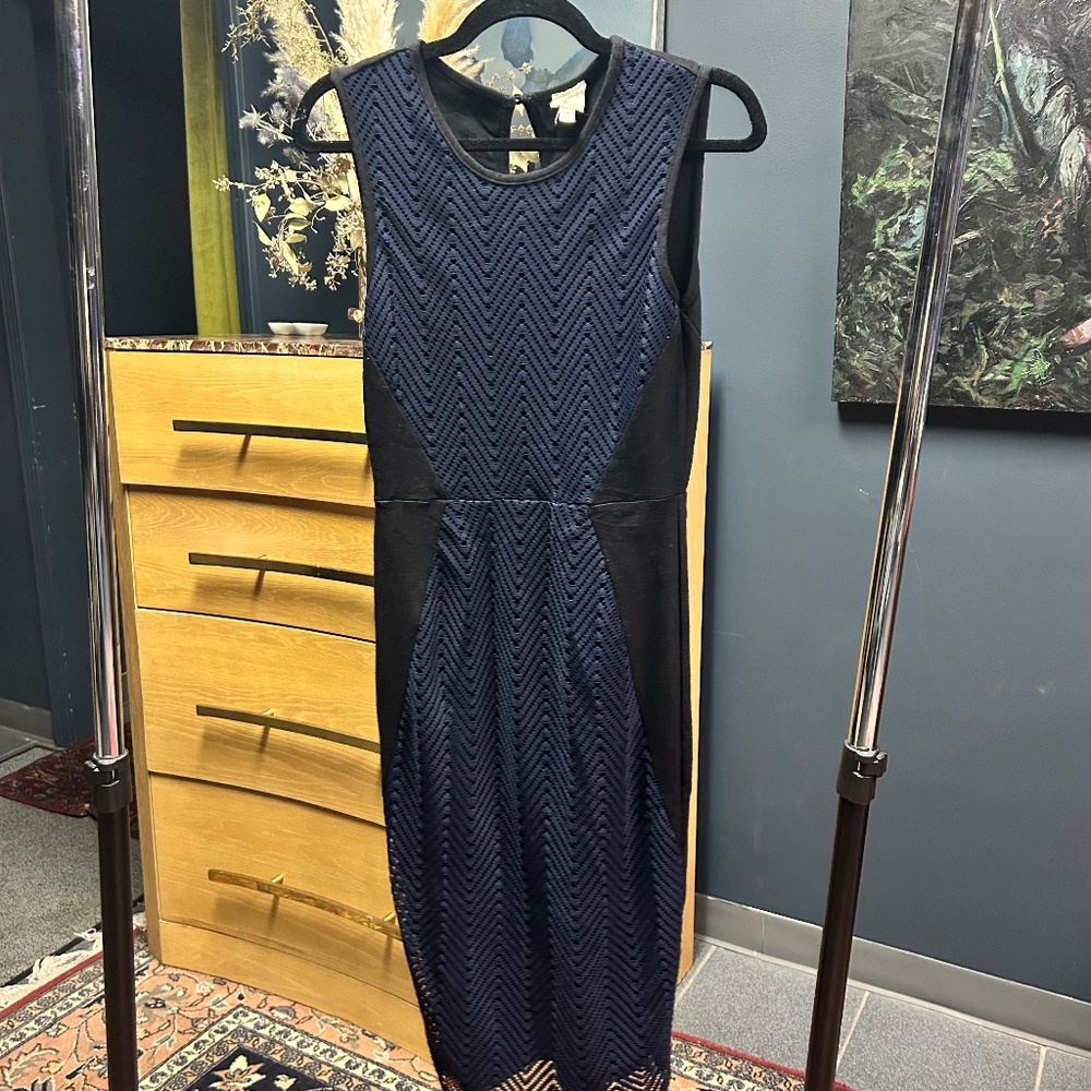 Women's Maeve Navy & Black Pencil Midi/Knee Dress from Anthropologie | Size XS